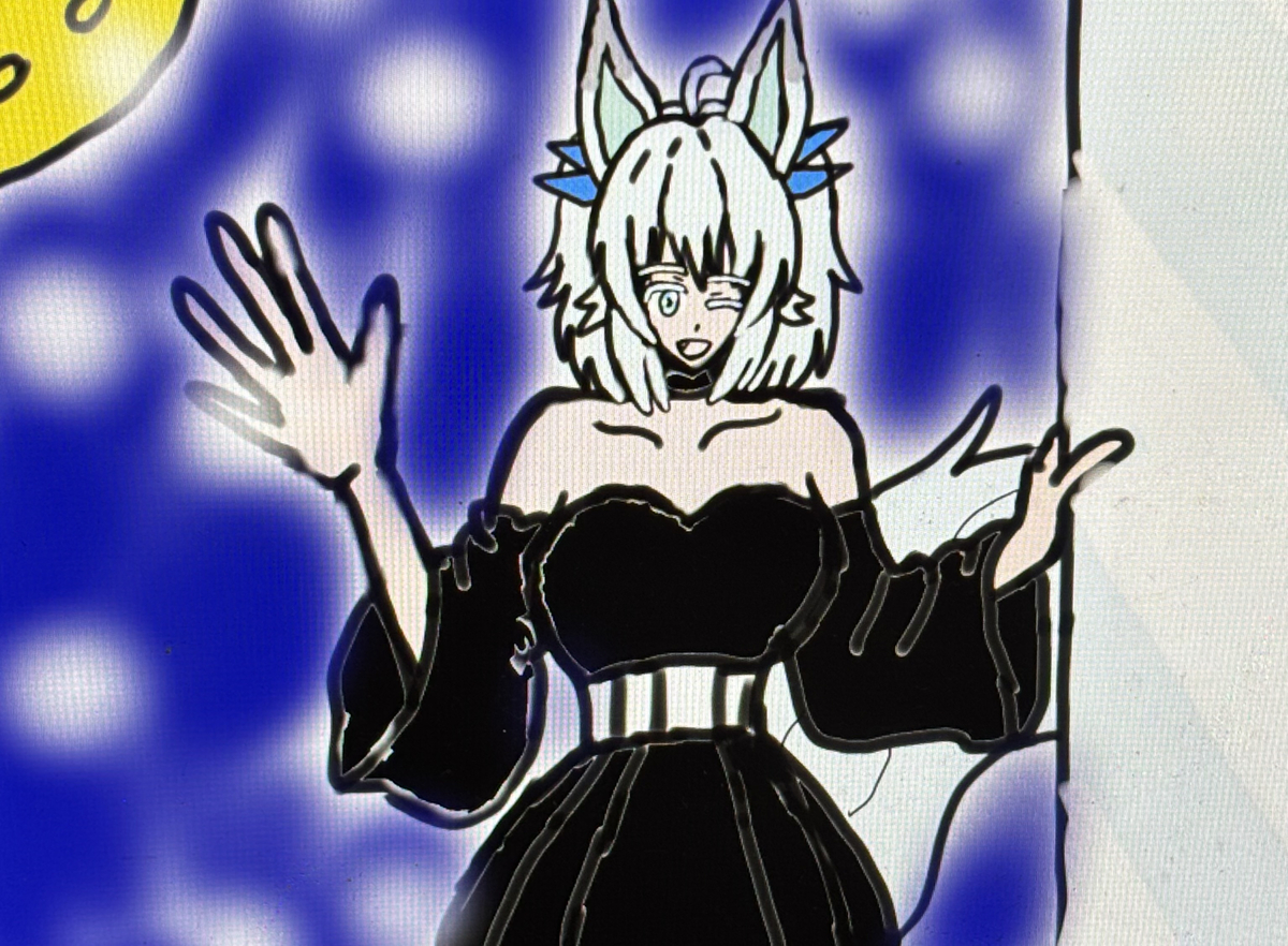 This is a pixiv picture whose title is 強い狼娘・セツナ🩵❄️🐺❄️🩵.