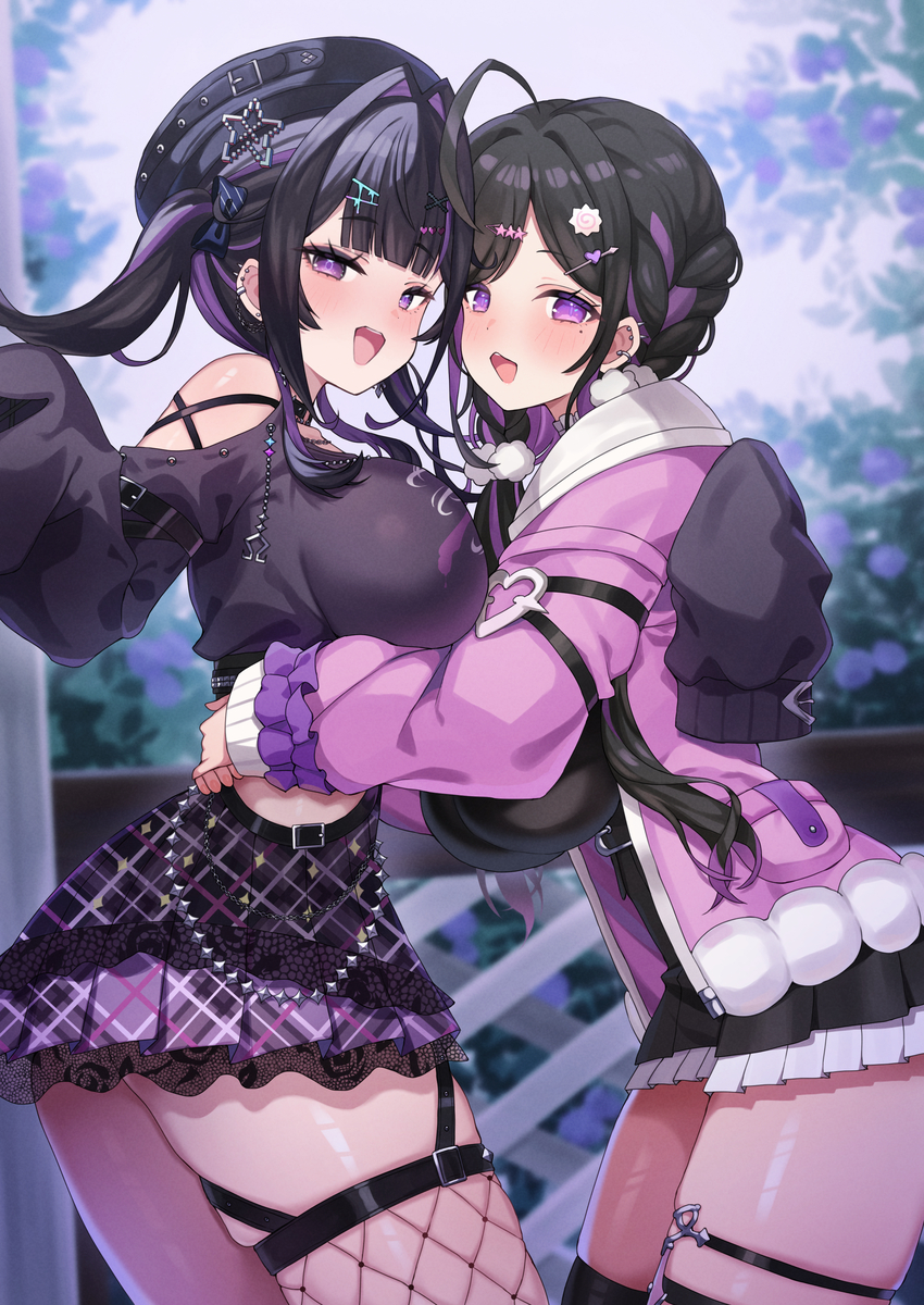 This is a pixiv picture whose title is あゆゆと詩乃ちゃん💜.
