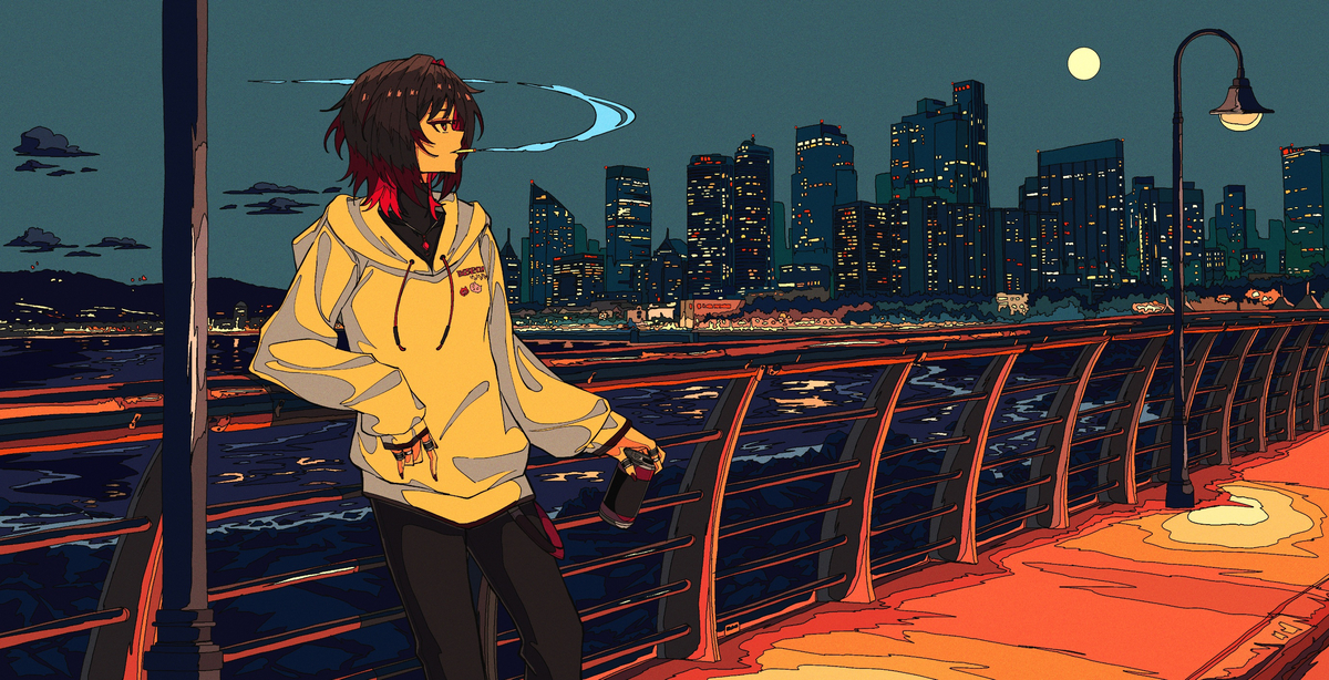 This is a pixiv picture whose title is Summer Night, City Lights.
