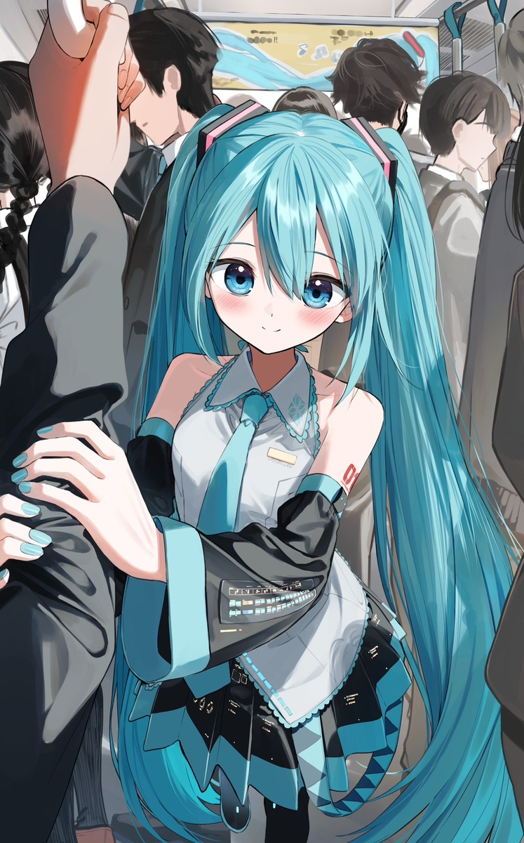 This is a pixiv picture whose title is 電車はいつもマスターの腕に.