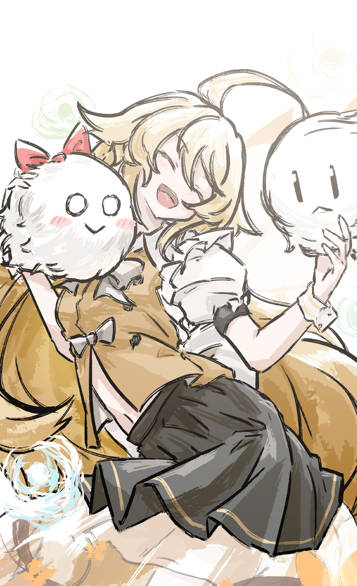 This is a pixiv picture whose title is 【落書】妖精 毛玉.