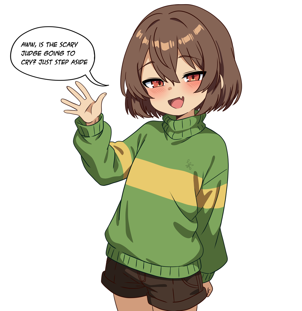 This is a pixiv picture whose title is Chara (undertale).