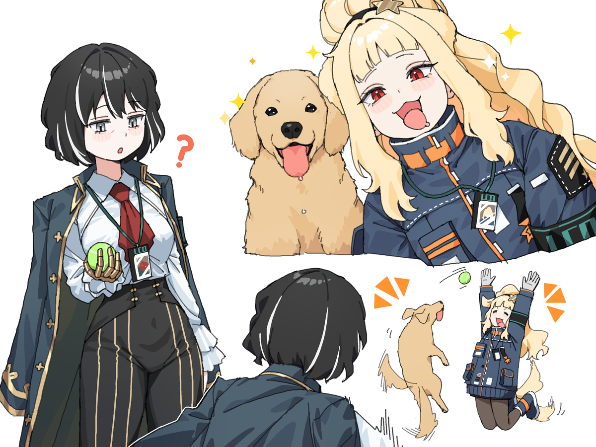 This is a pixiv picture whose title is 🥎🐶.