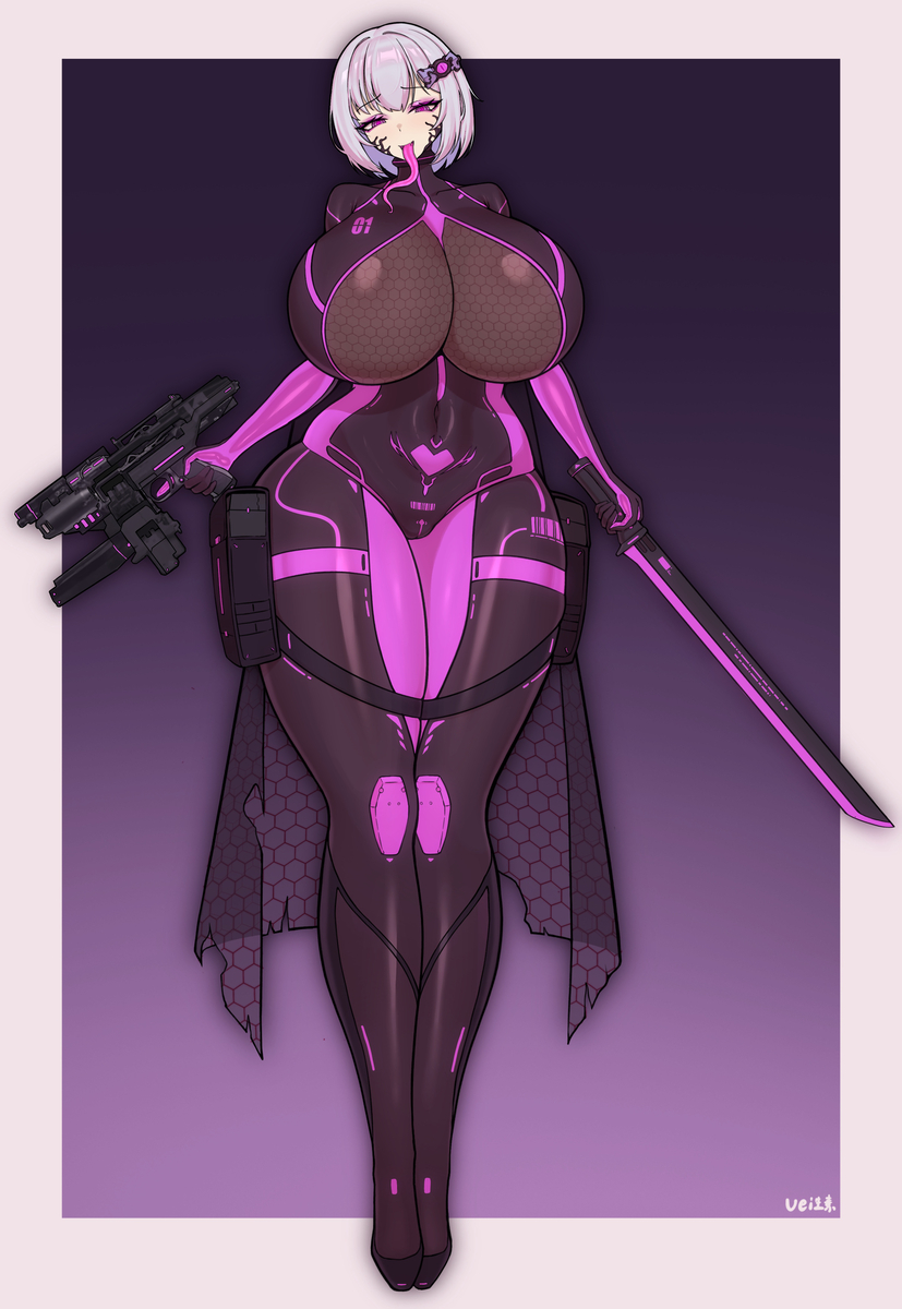 This is a pixiv picture whose title is 恶堕战斗员稿.