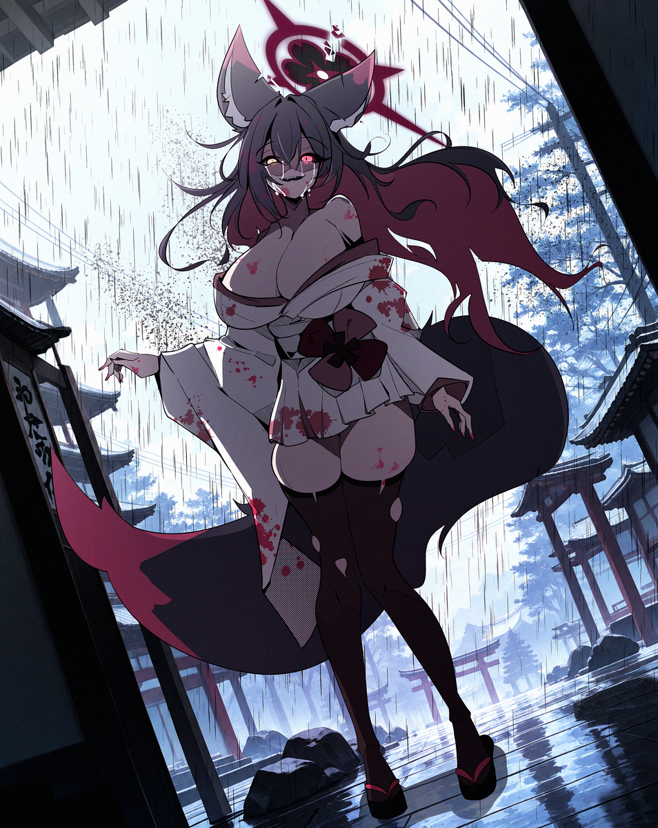 This is a pixiv picture whose title is 白面金毛九尾の狐.