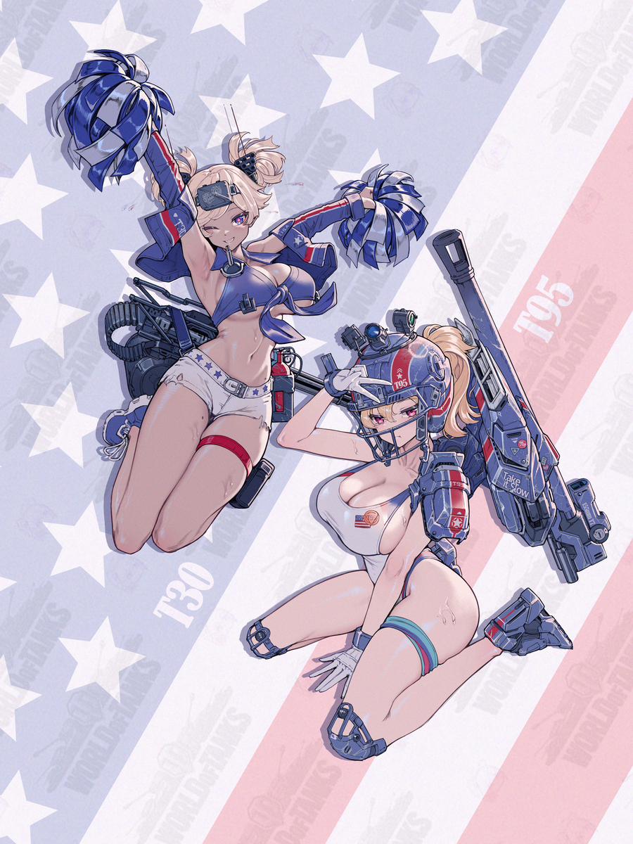This is a pixiv picture whose title is T30 & T95.