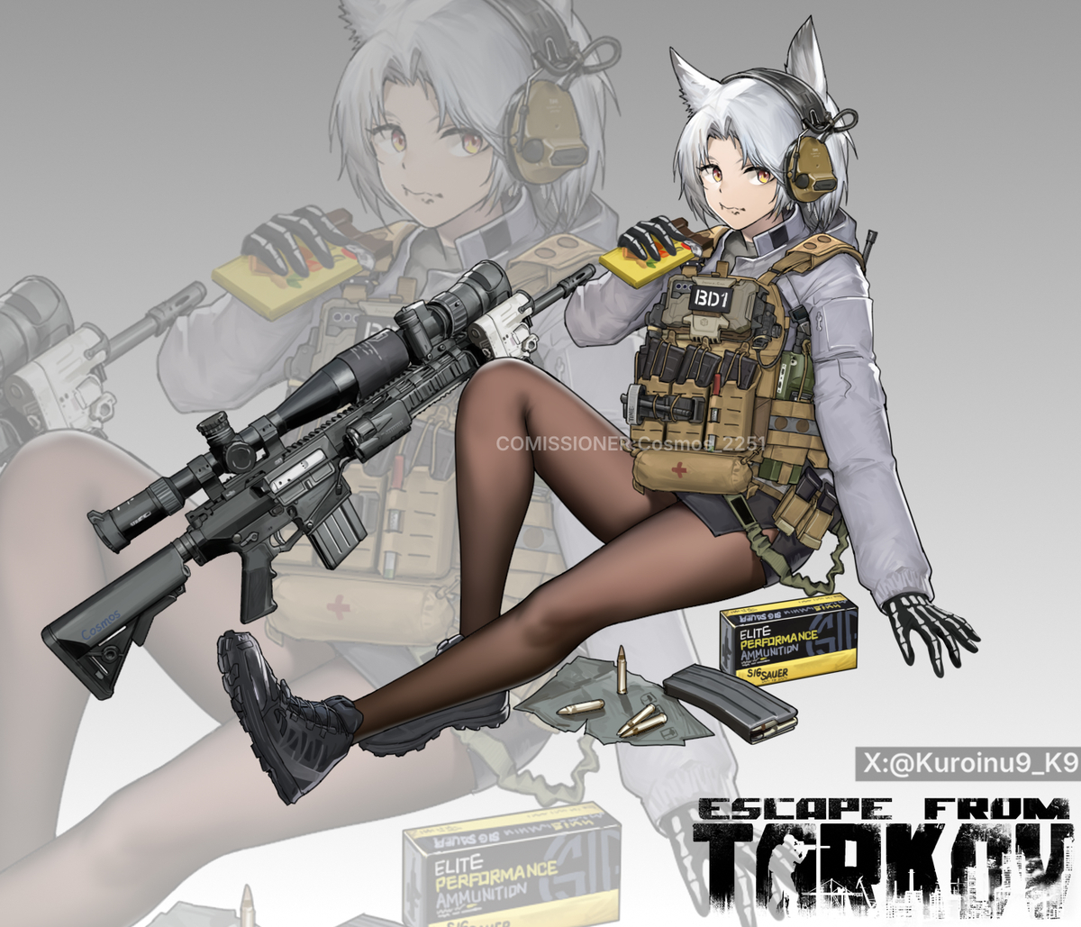 This is a pixiv picture whose title is 逃离塔科夫OC.