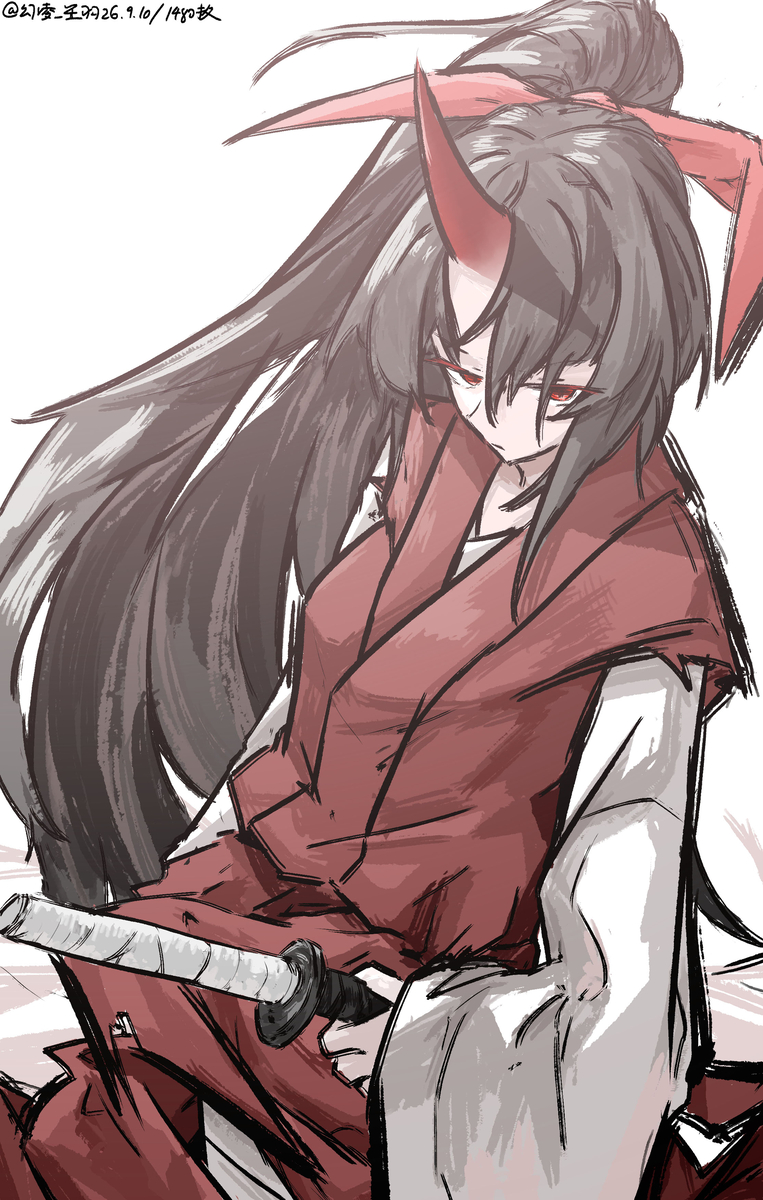 This is a pixiv picture whose title is 【落書】旧作 矜羯羅 淡.