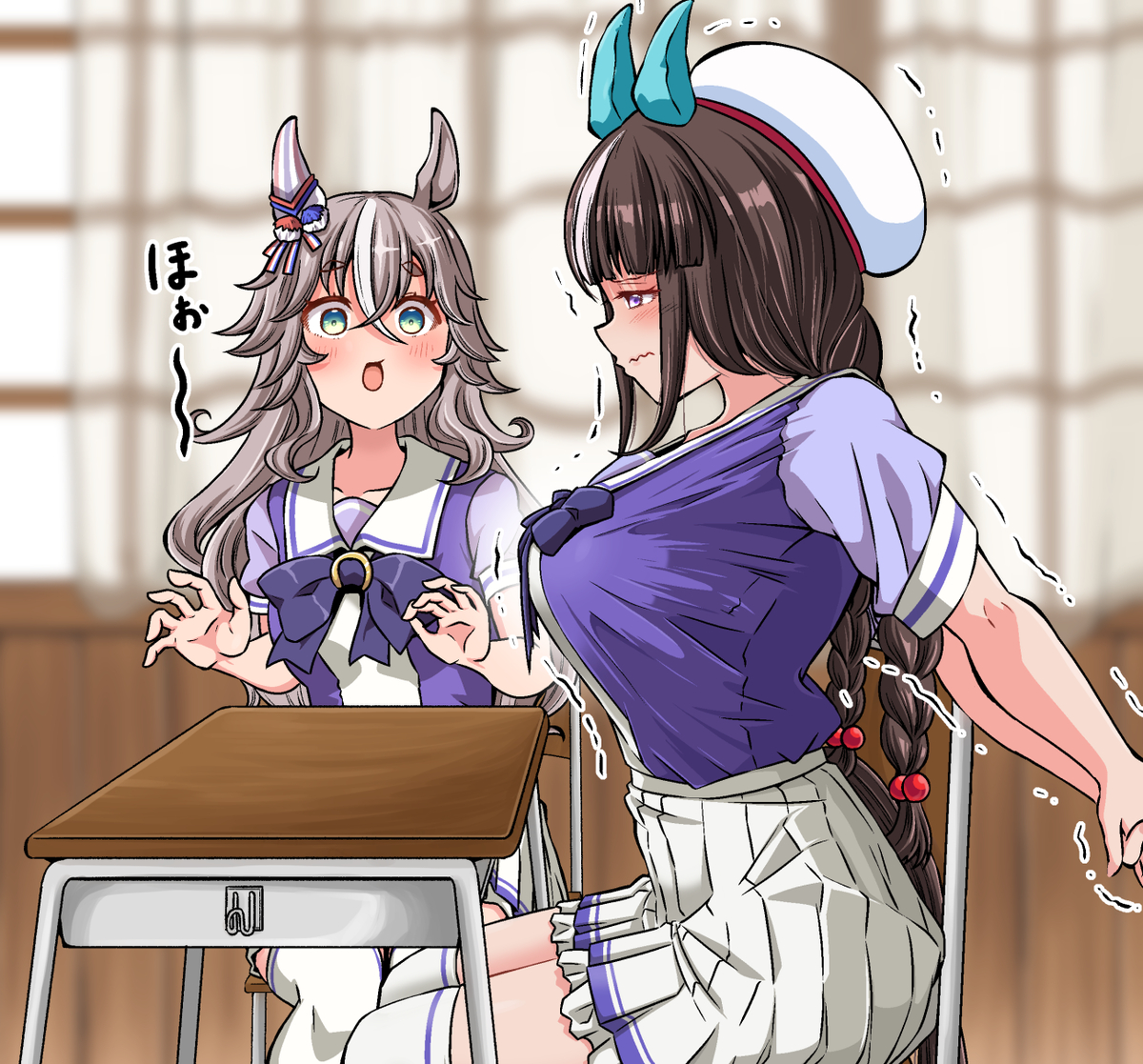 This is a pixiv picture whose title is タルマエの隣の席になりたい.