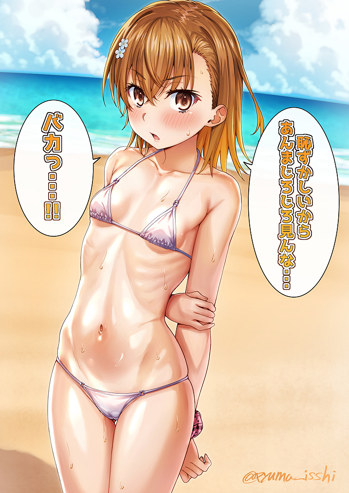 This is a pixiv picture whose title is 美琴と海へ行きたいイラスト.
