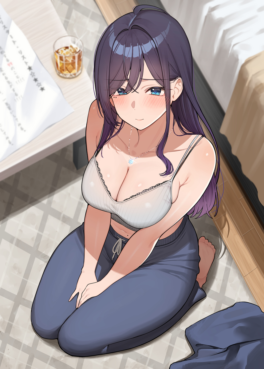 This is a pixiv picture whose title is 『初恋のアラサー負けヒロインがラブコメ後遺症を卒業してくれない』.