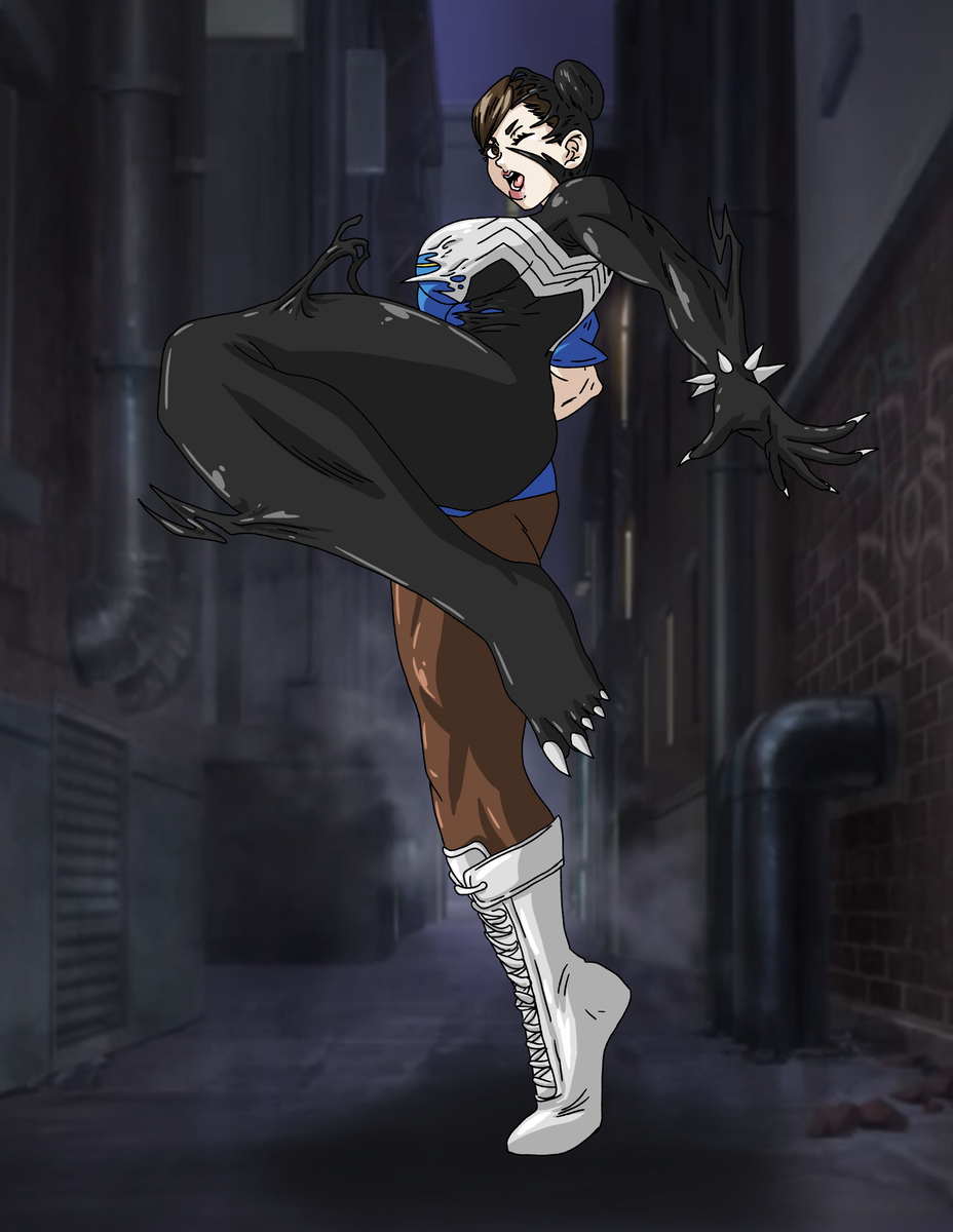 This is a pixiv picture whose title is Venomized Chun Li.