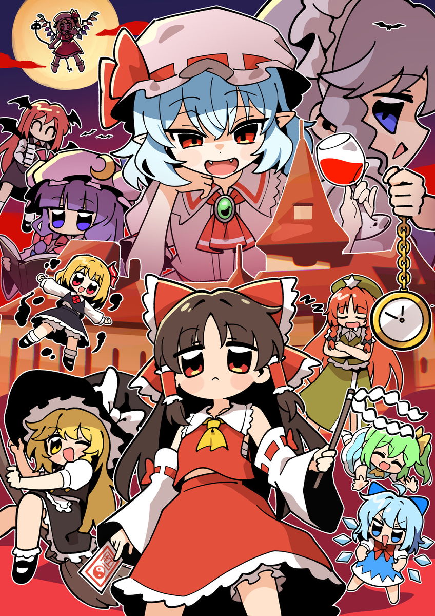 This is a pixiv picture whose title is 東方紅魔郷.
