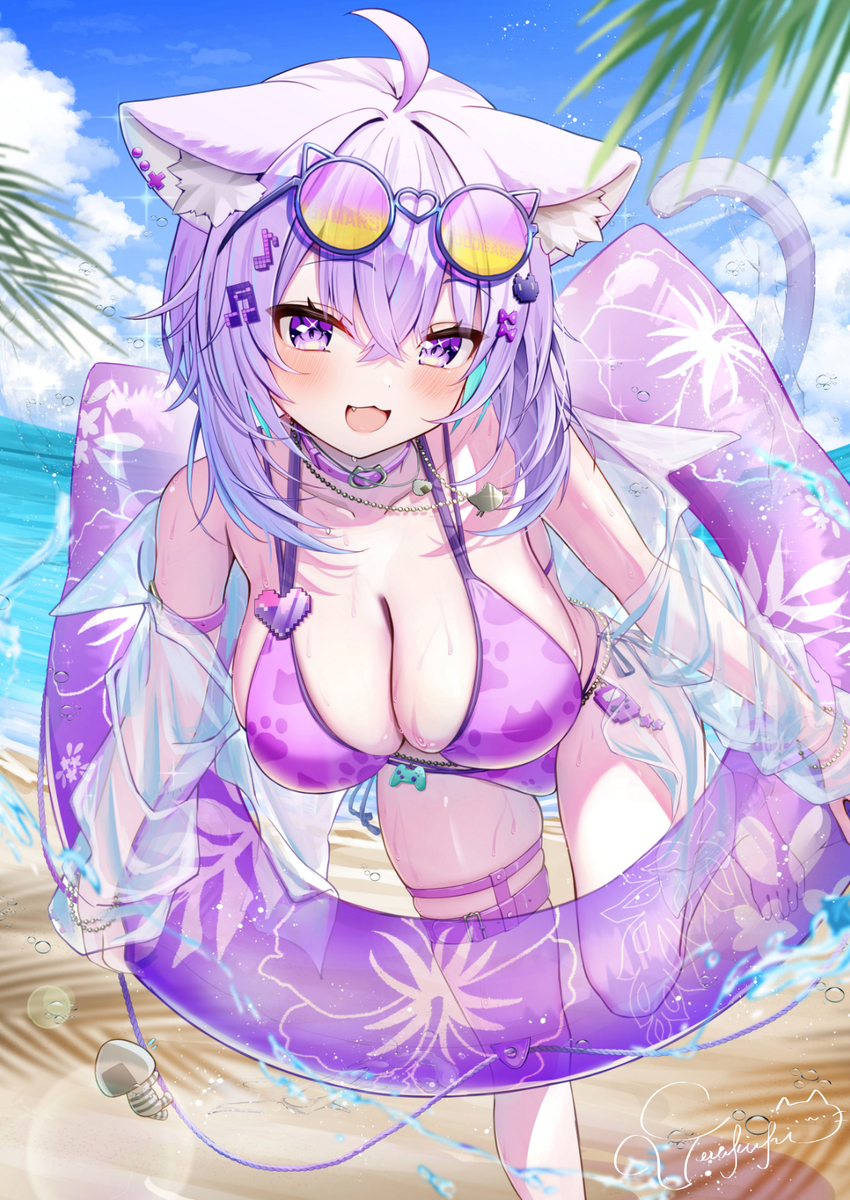 This is a pixiv picture whose title is ホロドリ水着のおかゆん.