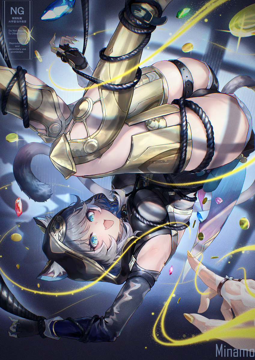 This is a pixiv picture whose title is 絡まっちゃったサフェル.