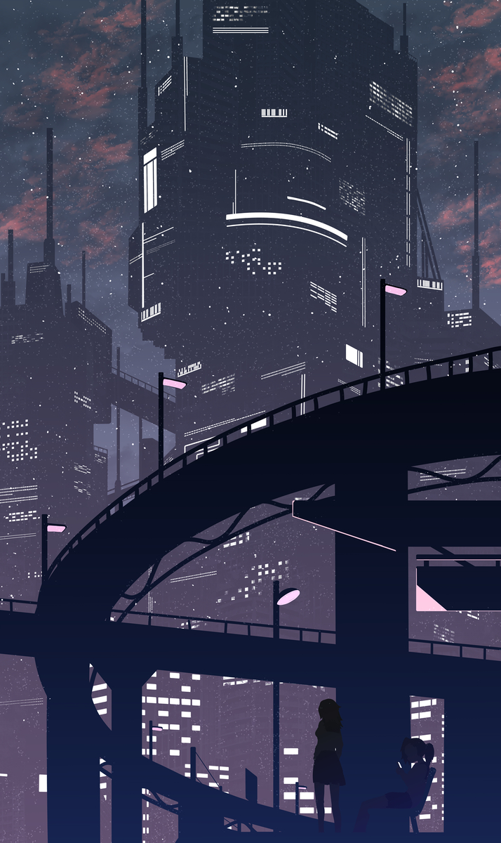 This is a pixiv picture whose title is 夕暮れの街.