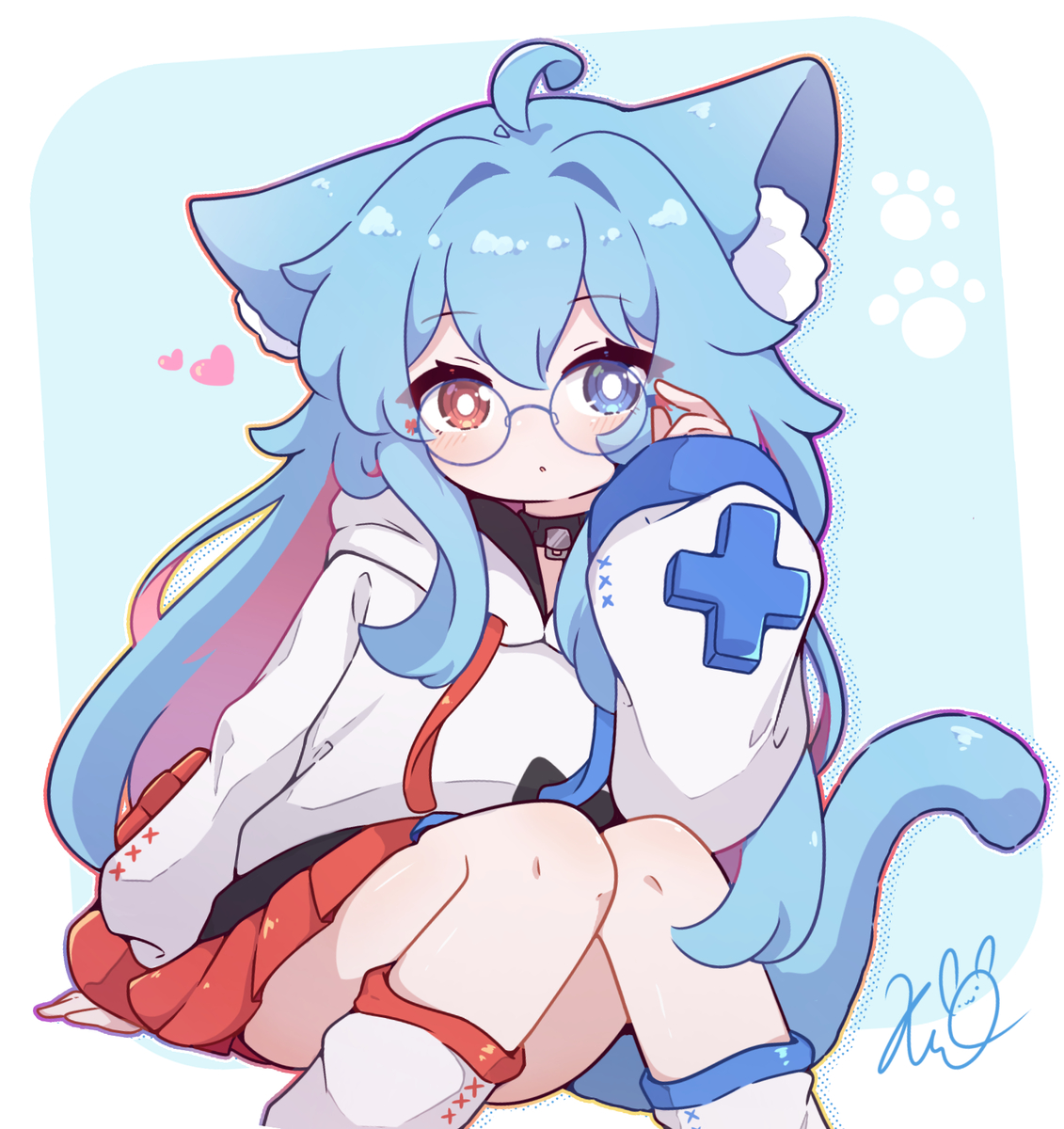 This is a pixiv picture whose title is 😺👓.