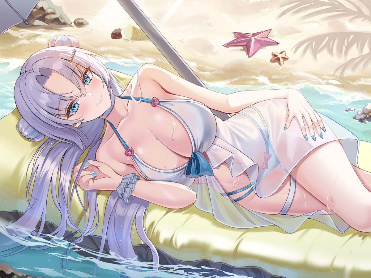 This is a pixiv picture whose title is 夏と海と、そして妹と。.