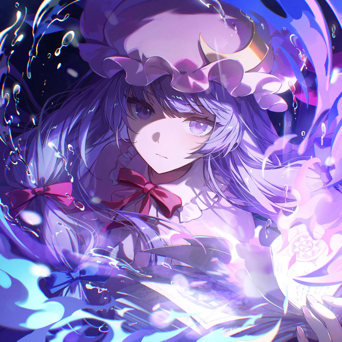 This is a pixiv picture whose title is 紅魔館の魔女.