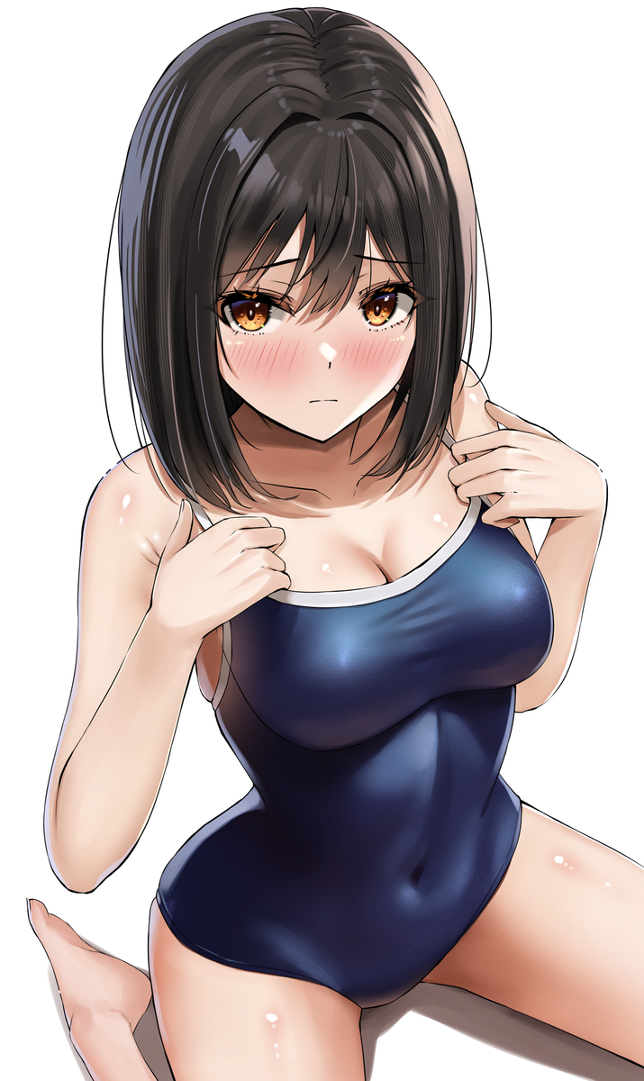 This is a pixiv picture whose title is 小さめのスク水着てもらった.