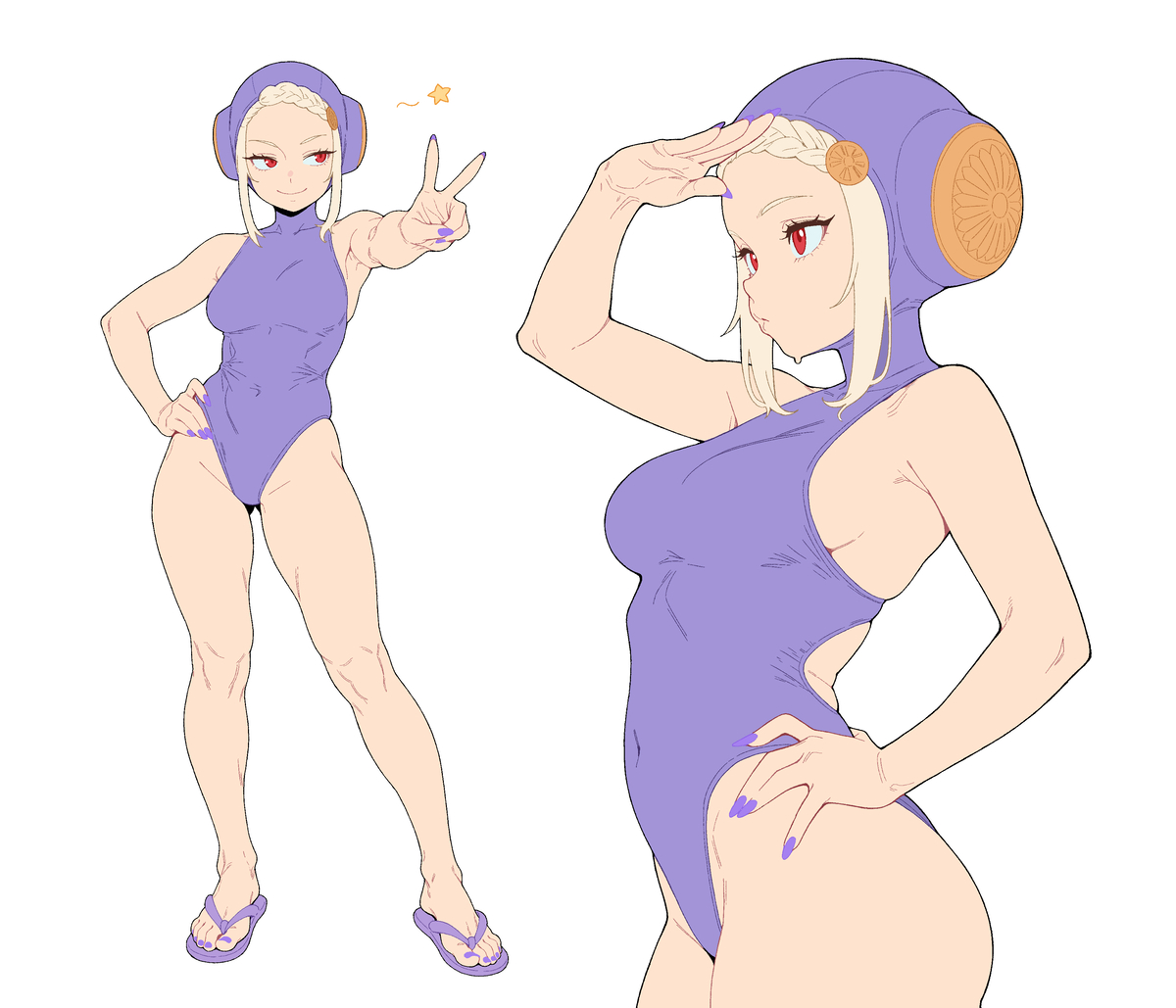 This is a pixiv picture whose title is 英格丽德泳装（3p.