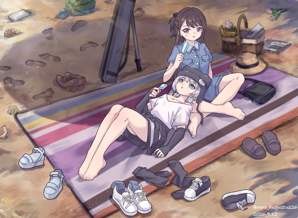 This is a pixiv picture whose title is 【Request】立希要乐奈.