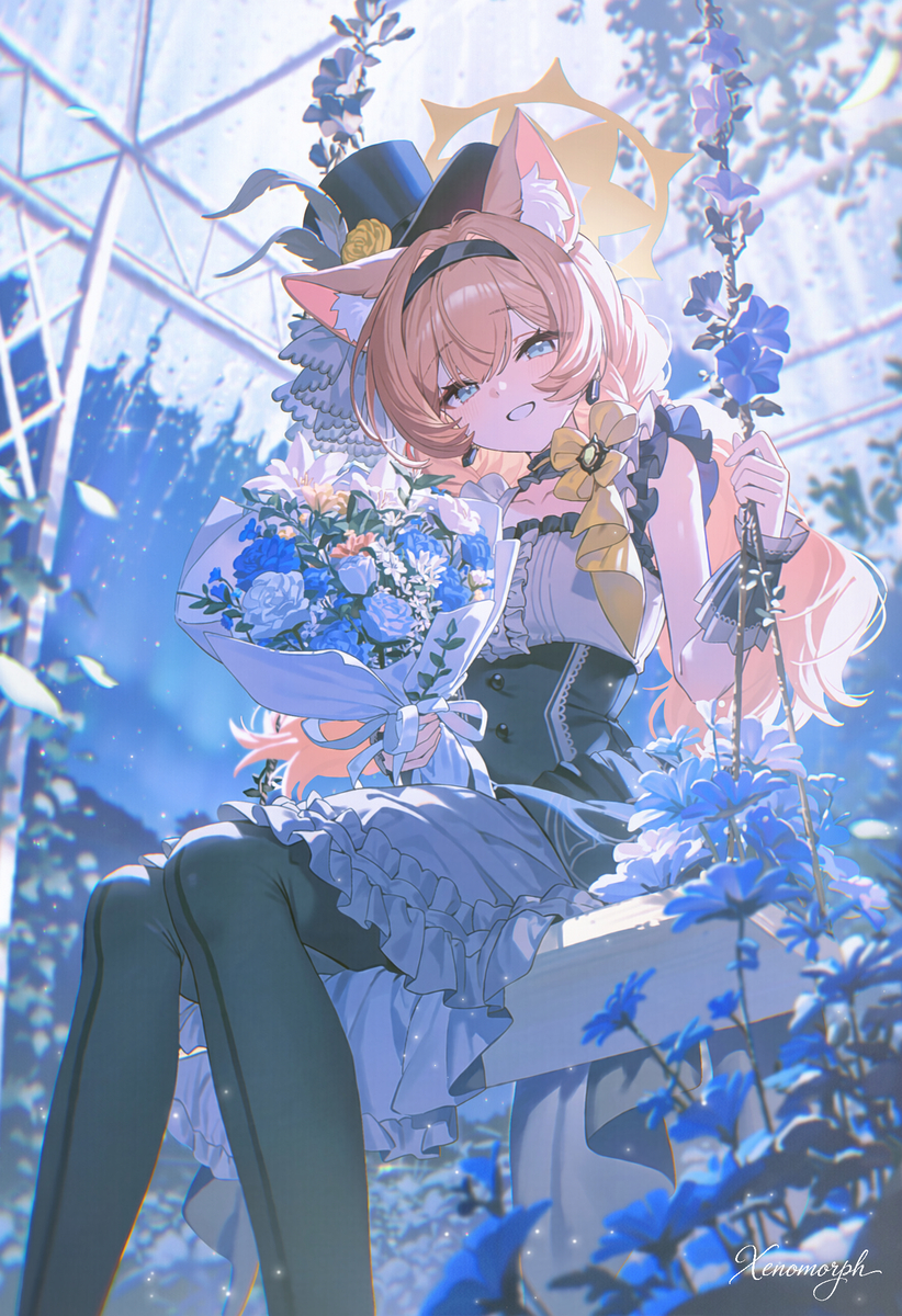 This is a pixiv picture whose title is 光射す場所で微笑む君に.