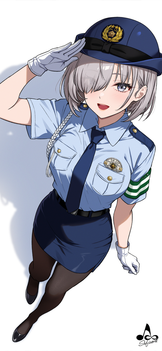 This is a pixiv picture whose title is 婦警時代の佐紹さん.