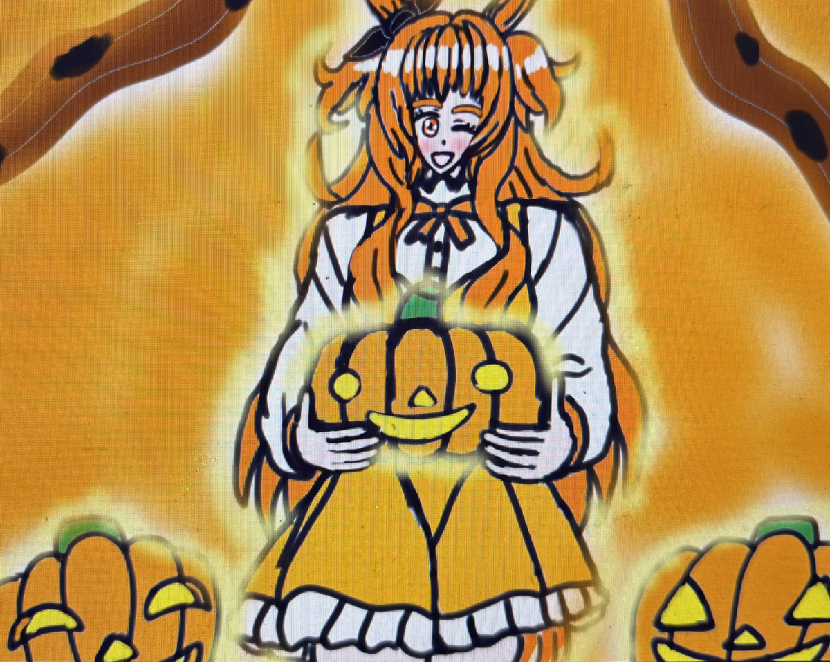 This is a pixiv picture whose title is オレンジウマ娘・マヤノトップガン🧡🎃🧡.