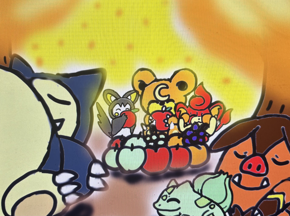 This is a pixiv picture whose title is ポケモン達の食欲の秋❤️🍏🍁🍏❤️.