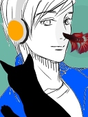 青シャツ