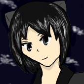 宵闇鏡の黒猫