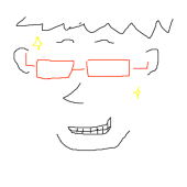 red glasses