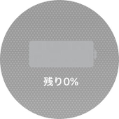 バッテリー残量0％