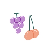 ぶどうとさくらんぼ🍇🍒