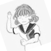 語学たんの立ち姿を描くたん