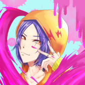 絵を投げる人