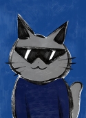 black blue cat