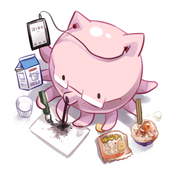 墨をはくねこ