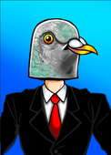 Pigeonwithasuit